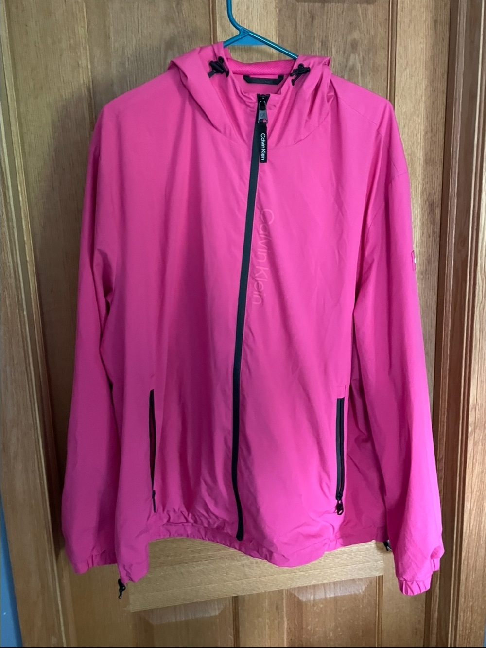 Calvin Klein Hot Pink Hooded Windbreaker Jacket